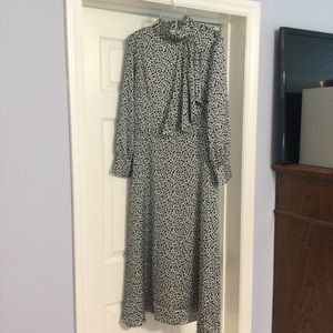 Black and White Long Sleeve Dress